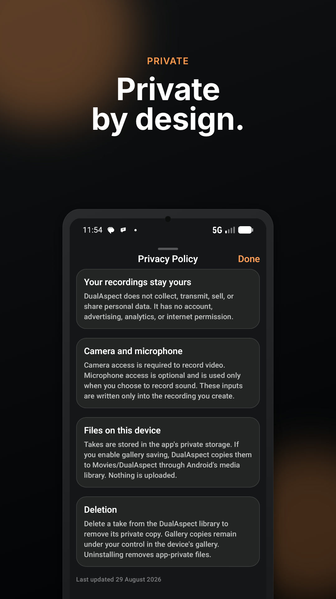 DualAspect privacy policy